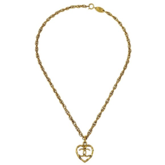 Chanel Heart Chain Pendant Necklace Gold - Picture 1 of 4